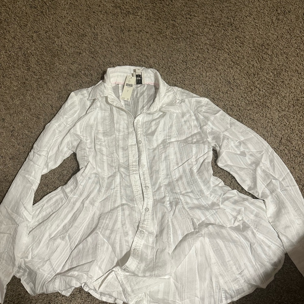 Maeve Ivory Button-Up Blouse